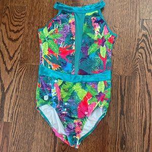 Size 8 Sylvia P Jungle Warrior gymnastics leotard